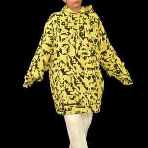 Yitty Major Label Oversized Hoodie Yellow Fleece Lizzo Sweatshirt Size Medium